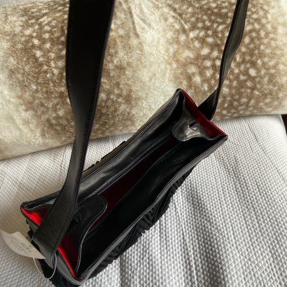 Enrico Castoldi Black Herringbone NAPA Leather & Suede bag Made in Italy NWT NWT - Picture 10 of 13